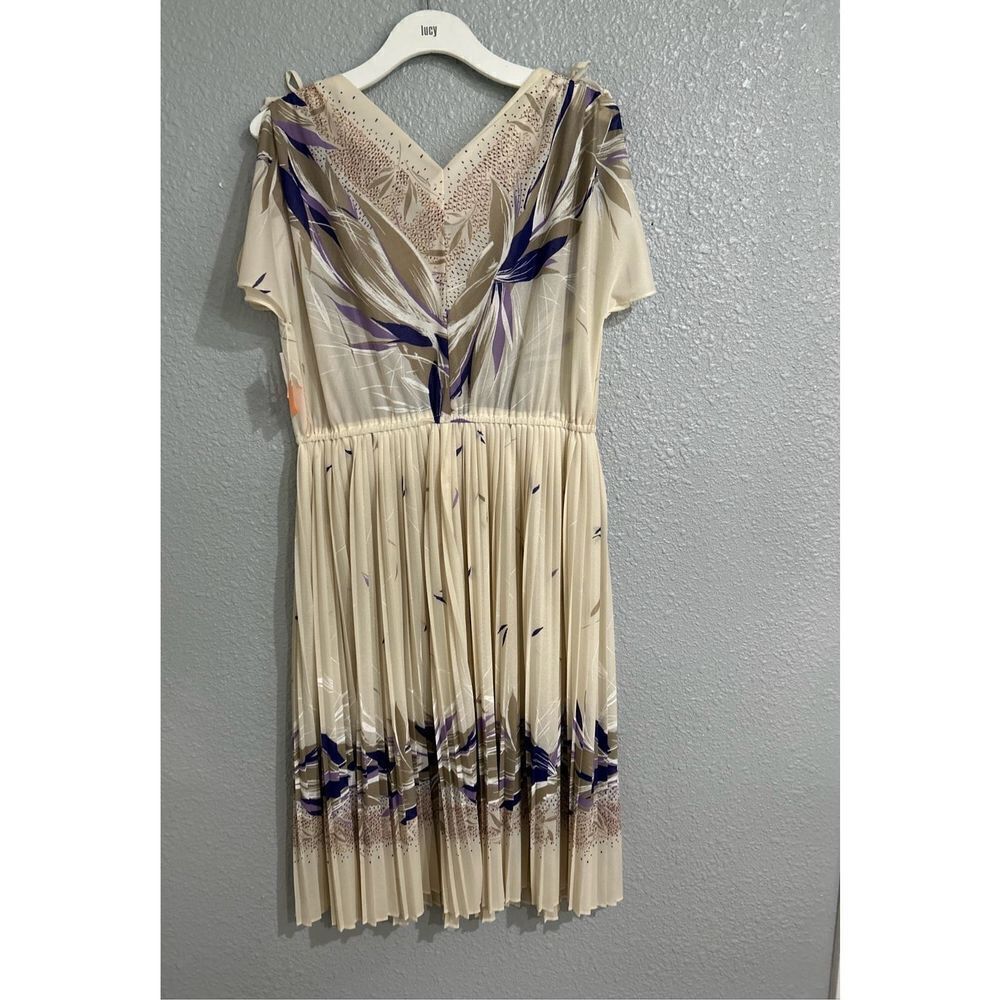 Vintage Dress NWT Floral Multi Color COMFY short sleeves tie ups SZ 18 Montgomer